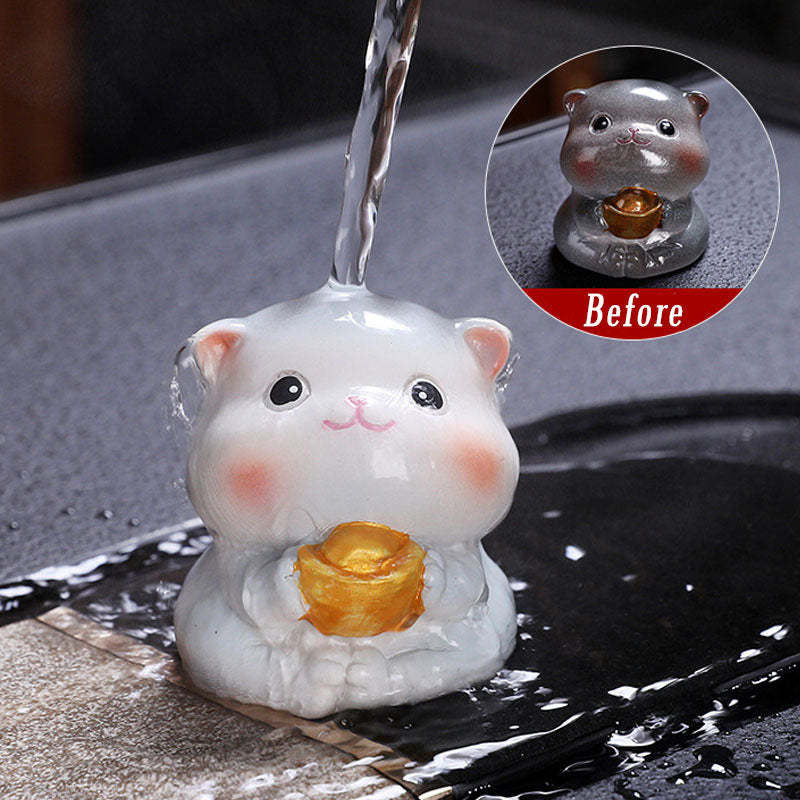 Color Changing Cute Mini Cat Resin Tea Pet Wealth Home Figurine Decoration