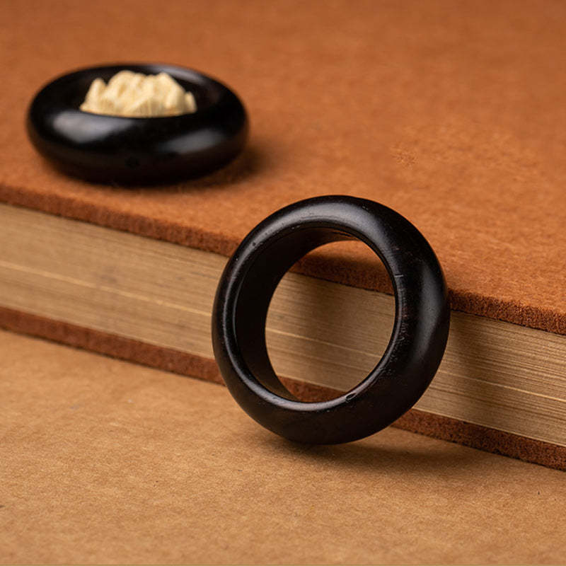 Ebony Wood Bodhi Seed Boxwood Lotus Enlightenment Key Chain Decoration