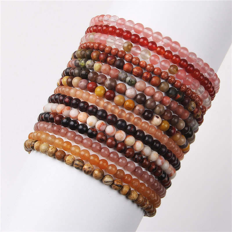 4mm Various Stone Crystal Mini Beads Healing Bracelet