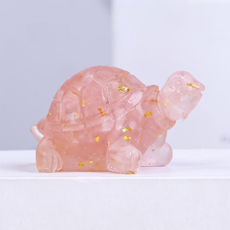 Natural Crystal Gravel Drip Resin Small Turtle Decoration Statue