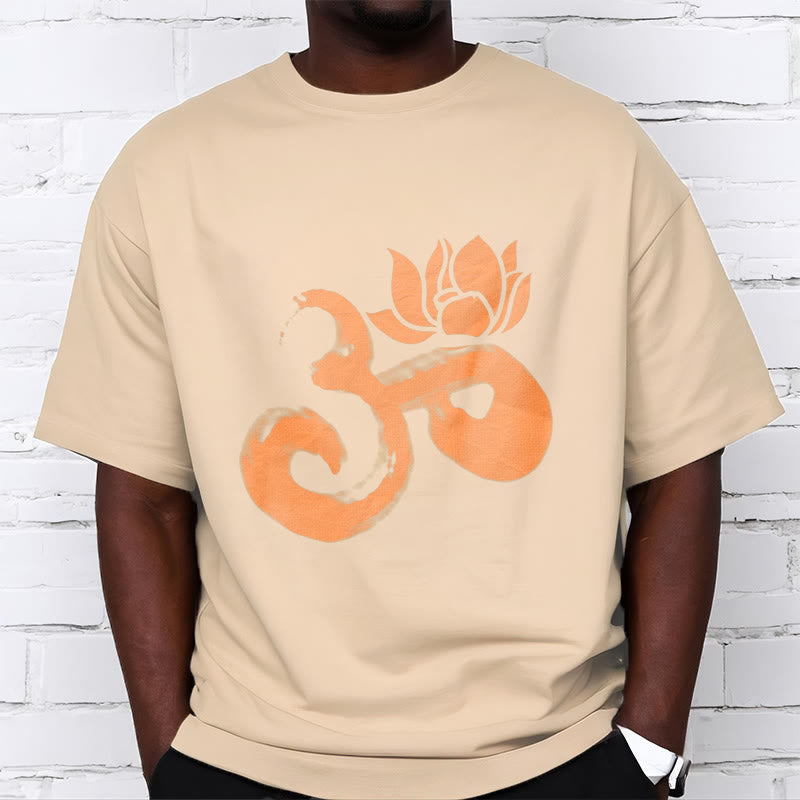 OM Lotus Flower Cotton Tee T-shirt