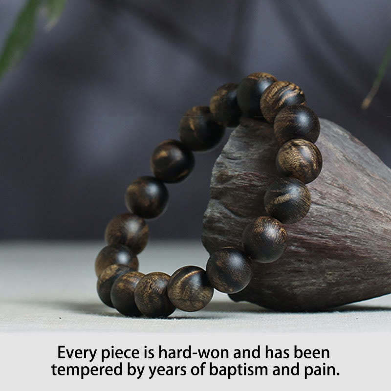 Rare Brunei Agarwood Water Ripple Pattern Peace Calm Bracelet