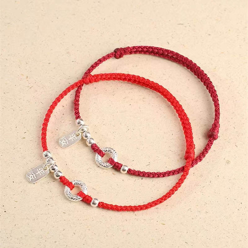 925 Sterling Silver Auspicious Clouds Peace Buckle Safe And Sound Bracelet Anklet (Extra 30% Off | USE CODE: FS30)