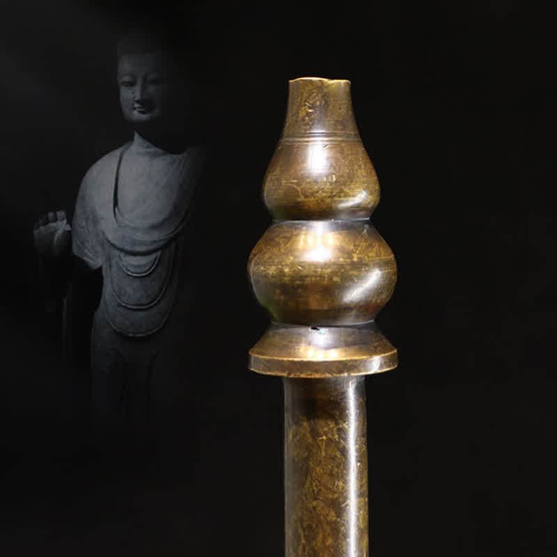 Tibetan Meditation Vajra Dorje Bell Gourd Yin Yang Bagua Strength Copper Decoration