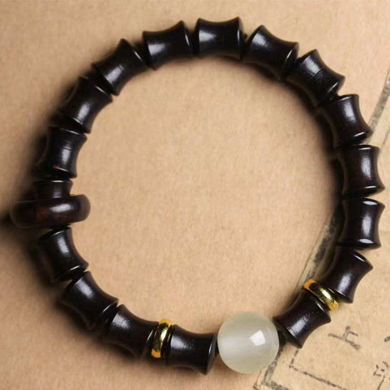 Ebony Green Sandalwood Black Rosewood Bamboo Peace Bracelet