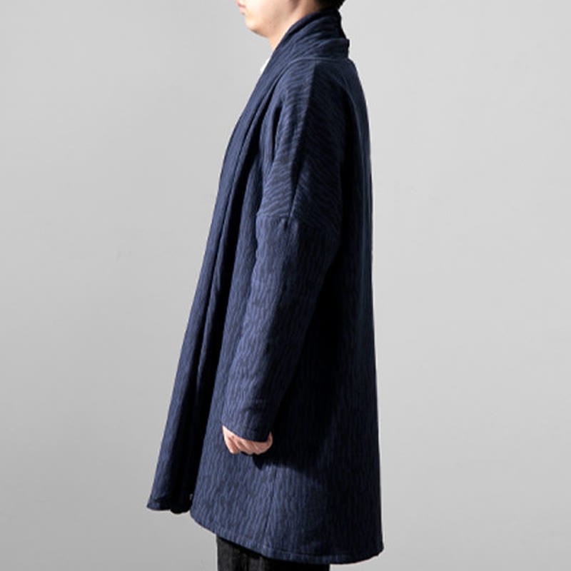 Fall Simple Cotton Fleece Lined Men's Mid-length Coat Clothing