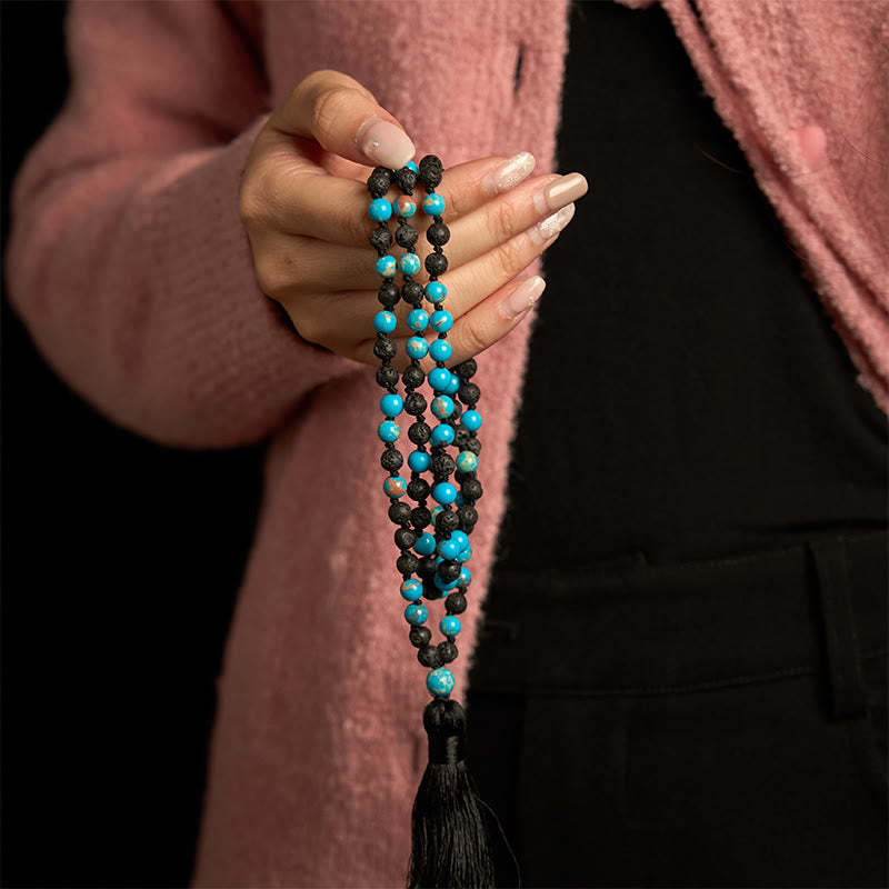 Emperor Stone Lava Rock Beads Tassel Happiness Necklaces Pendants