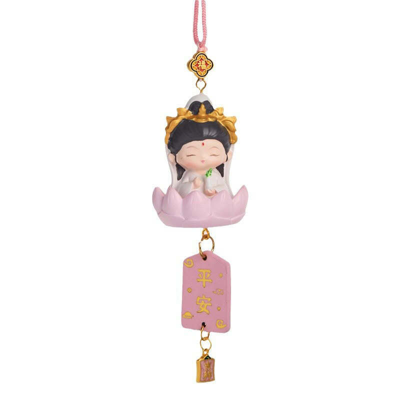 Lotus Avalokitesvara mystic zen Fu Character Wealth Car Hanging Decoration