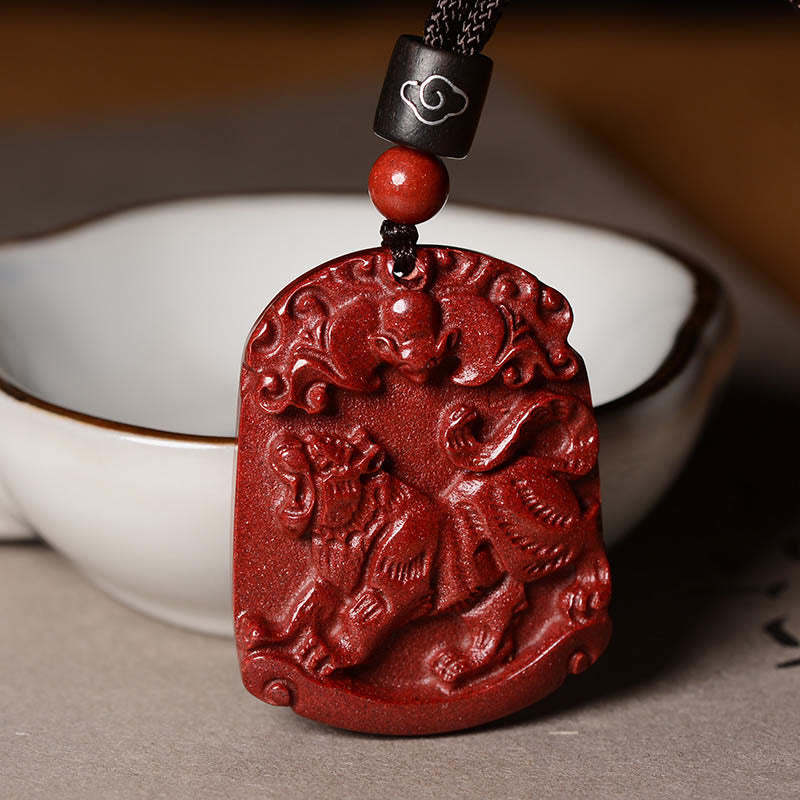 Chinese Zodiac Cinnabar Calm Concentration Necklace Pendant