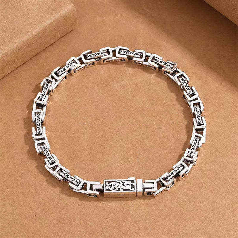 Dragon Om Mani Padme Hum Engraved Copper Luck Success Bracelet