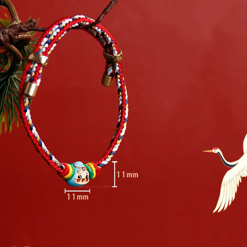 Colorful Rope Zongzi Pattern Fu Character Luck Handmade Bracelet