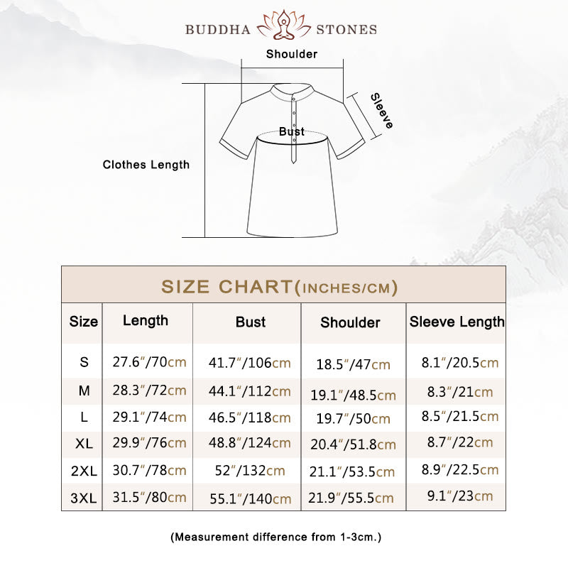 Men's Short Sleeve Button Casual Cotton Linen Shirt