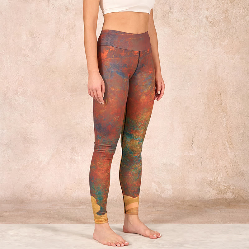 Auspicious Clouds Print Lycra Fabric Fitness Leggings Women's Yoga Pants