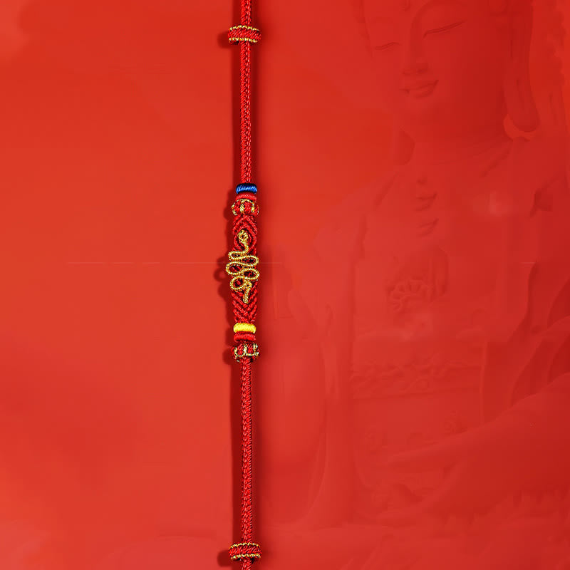 Red String Eight Thread Peace Knot Year Of The Snake Protection Braided Bracelet