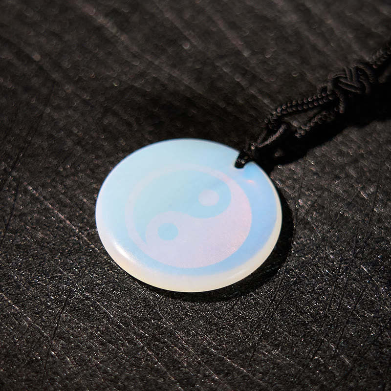 Various Crystal Amethyst Tiger Eye Green Aventurine Yin Yang Spiritual Necklace Pendant