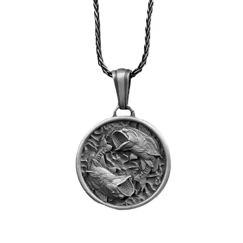 Pure Tin Polishing Koi Fish Wealth Necklace Pendant