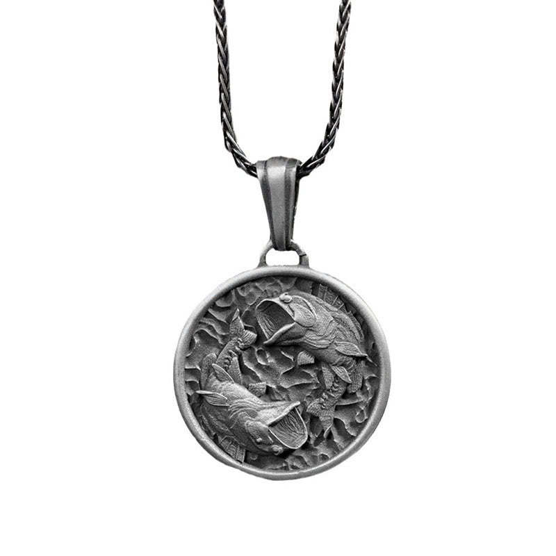 Pure Tin Polishing Koi Fish Wealth Necklace Pendant