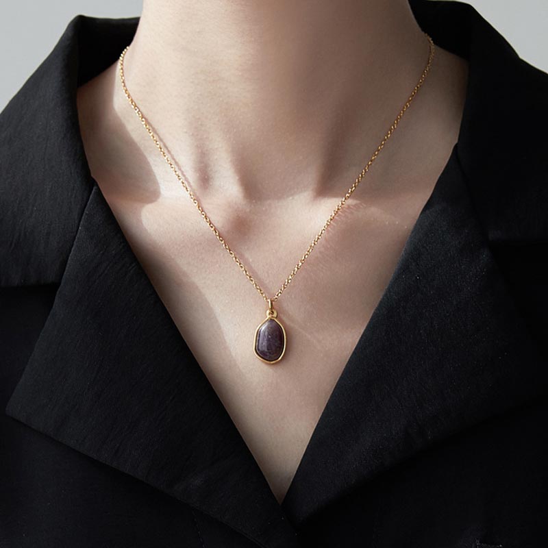 Natural Green Aventurine Amethyst Rose Quartz Blessing Necklace Pendant