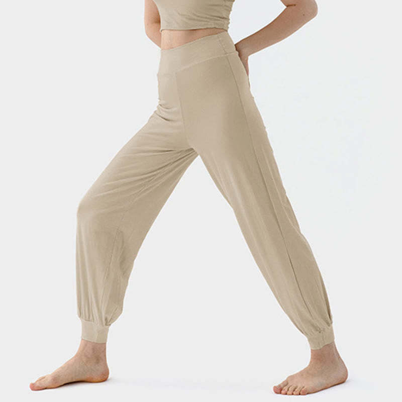 Casual Plain High Waist Quick Drying Women's Leica Pants