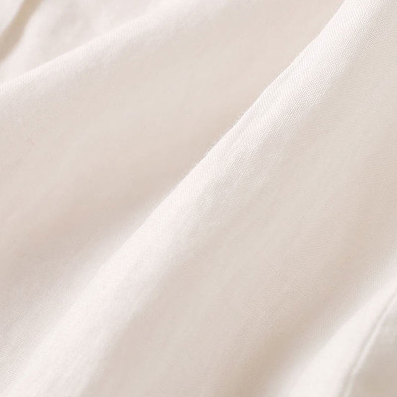 Casual Women's V-neck Three Quarter Sleeve Design Plain Cotton Linen Shirt