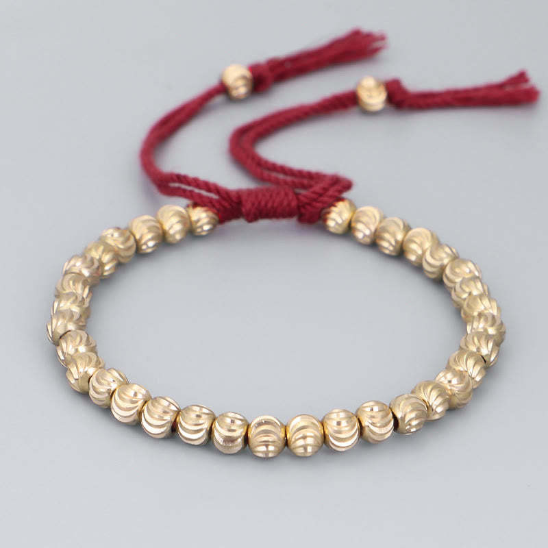 Tibetan Handmade Copper Bead Luck String Bracelet