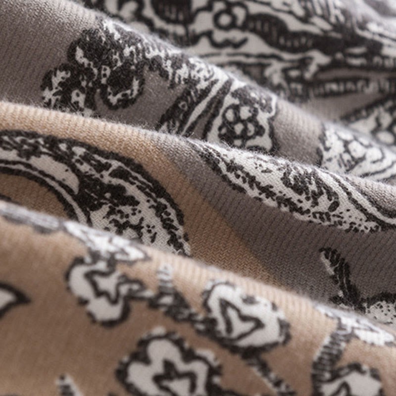 Tibetan Ethnic Flower Print Shawl Fall Winter Soft Warm Scarf Wrap