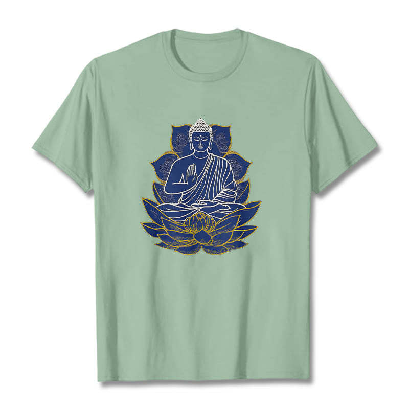 mystic zen Sitting On The Lotus Cotton Tee T-shirt