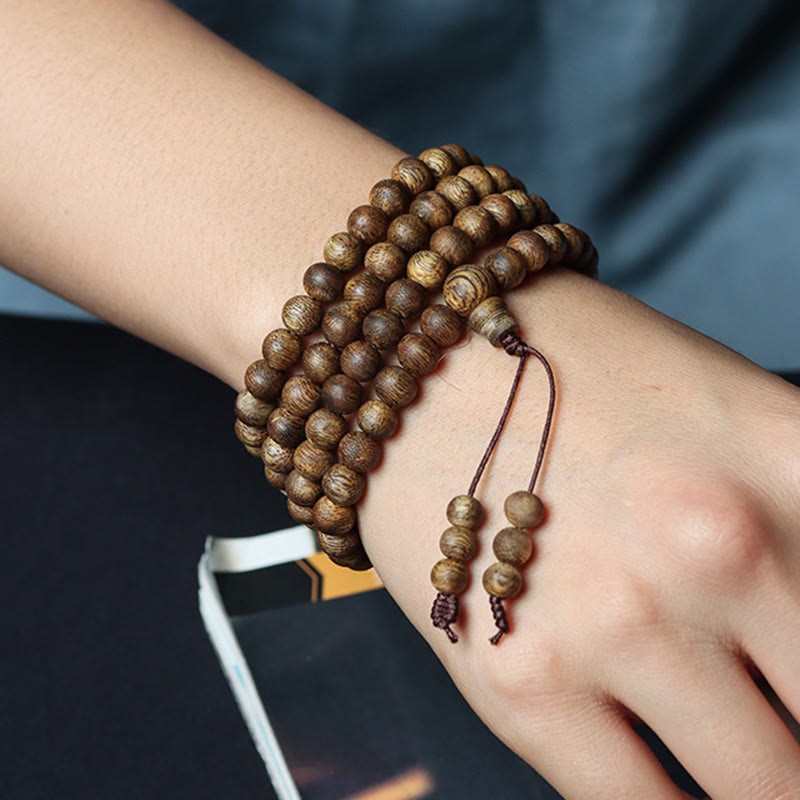 108 Mala Beads Huizhou Green Qinan Agarwood Peace Strength Bracelet