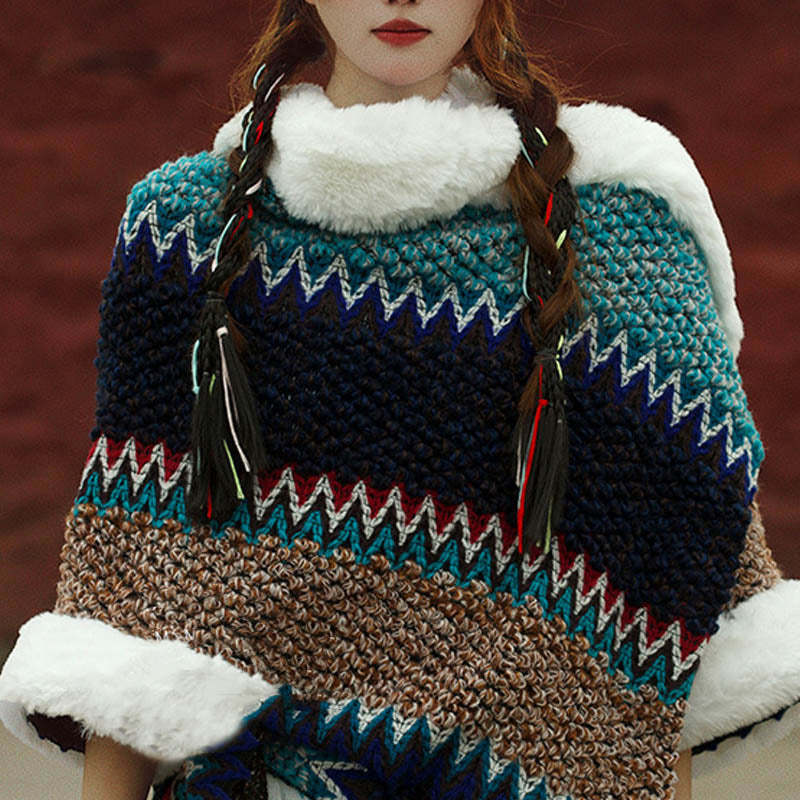 Tibetan Multicolored Striped Shawl Winter Cozy Travel Scarf Wrap