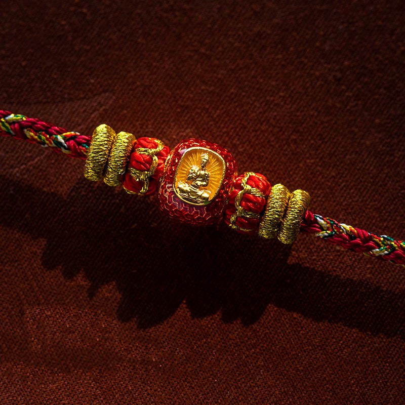 999 Gold Chinese Zodiac Natal mystic zen Year of the Snake Luck Handcrafted Rope Bracelet
