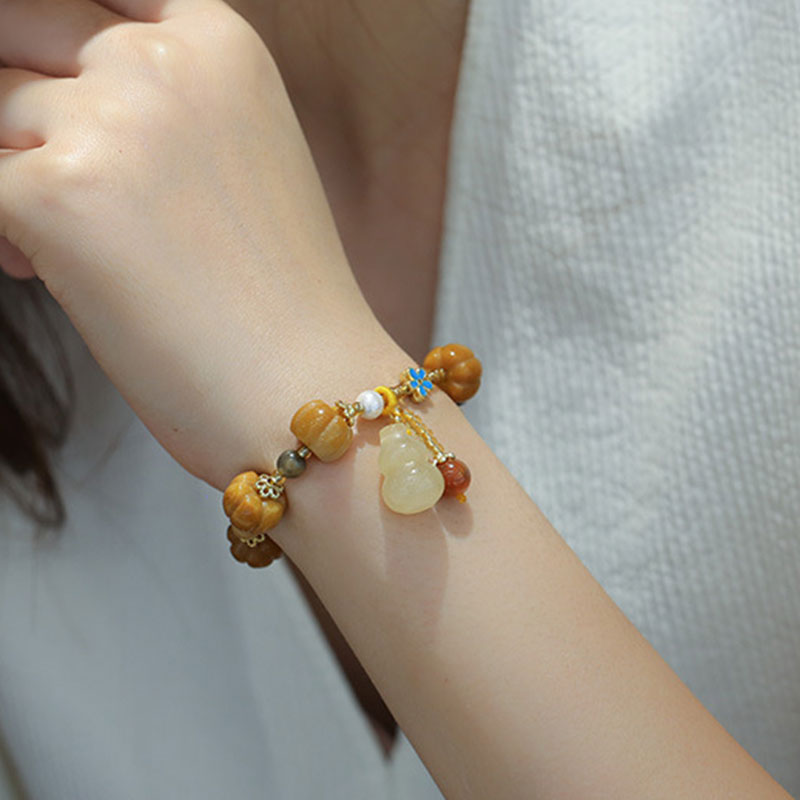 Golden Silk Jade Pixiu Wealth Bracelet