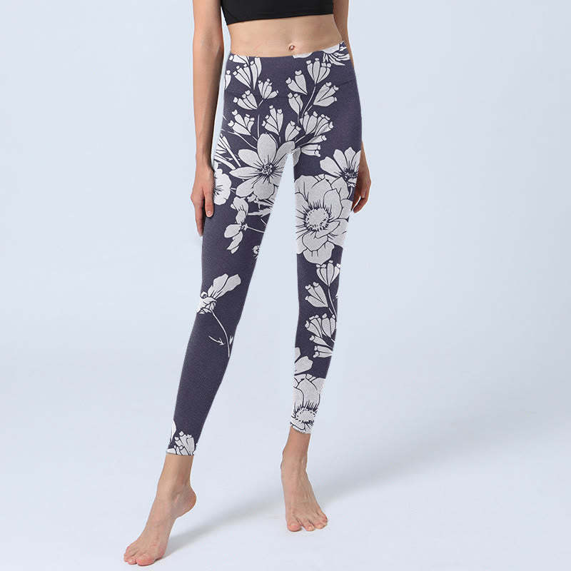 Flowers Blossom Print Sports Fitness Leggings Women's Yoga Pants