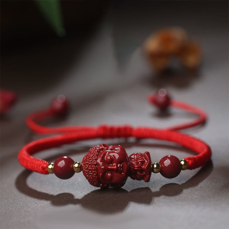 Chinese Zodiac Natal mystic zen Cinnabar Amulet Blessing String Bracelet