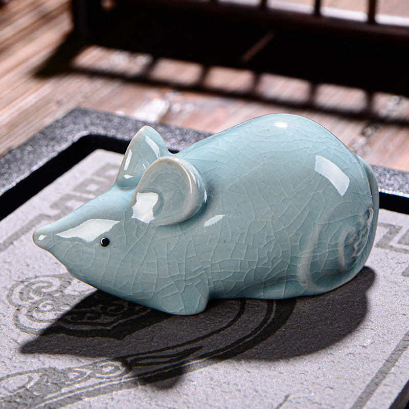 Chinese Zodiac Wealth Ceramic Tea Pet Home Figurine Decoration