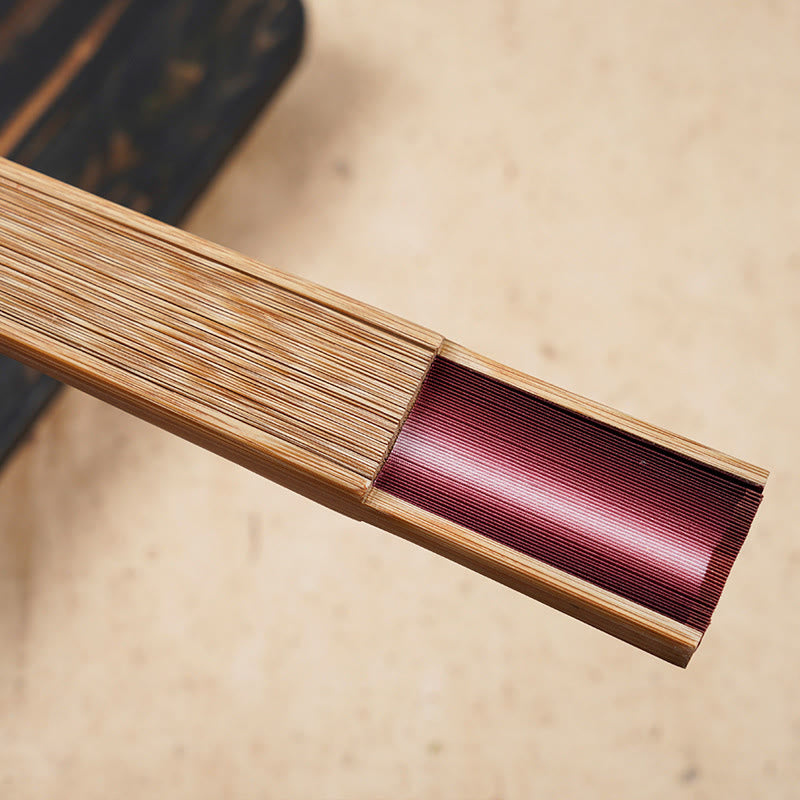 Solid Color Gradient Hollow Engraved Handheld Bamboo Folding Fan
