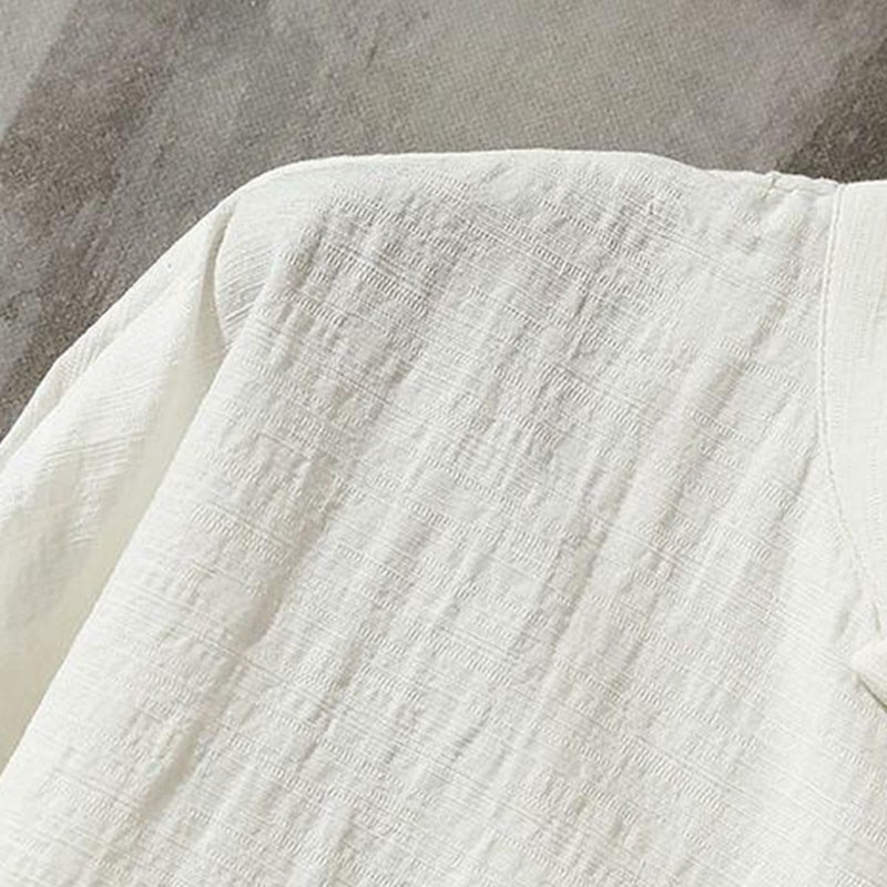 Stand Collar Tang Suit Casual Cotton Linen Shirt
