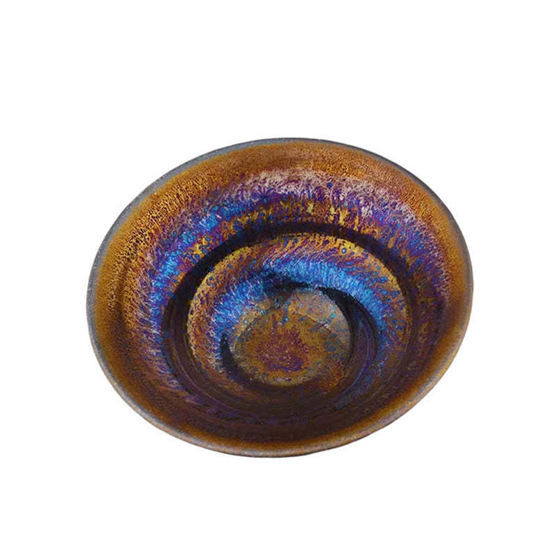 Chinese Jianzhan Colorful Milky Way Glaze Ceramic Teacup Tenmoku Kung Fu Tea Cup