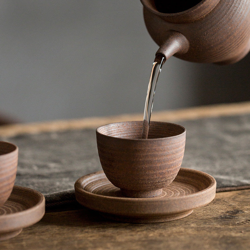 Handcrafted Retro Brown Ceramic Teacup Kung Fu Tea Cup