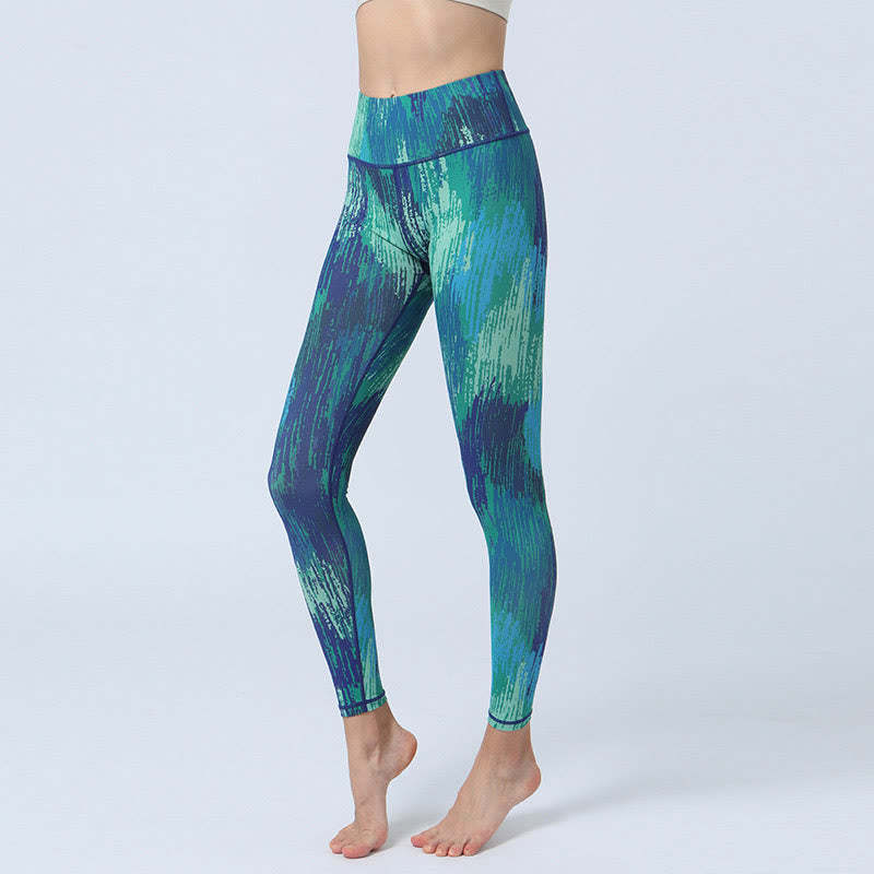 Leaves Print Sports Fitness Yoga High Waist Leggings Women's Yoga Pants