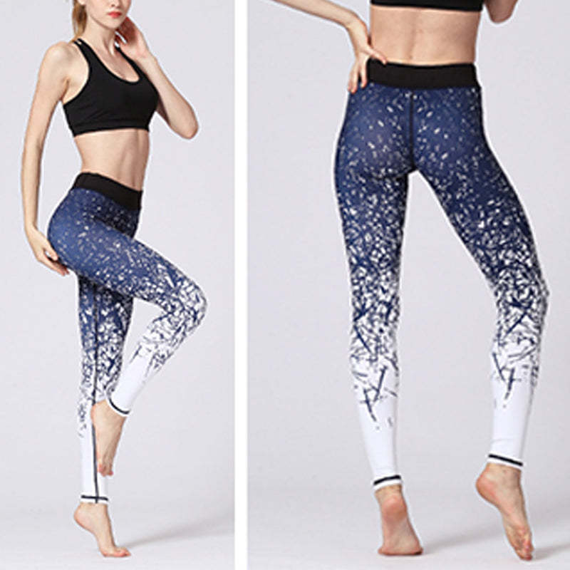 Lines Weeds Sakura Flowers Black Tree Print Pants Sports Fitness Yoga Leggings Women's Yoga Pants