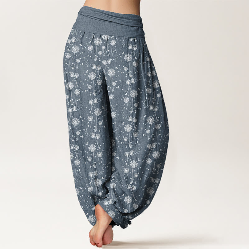 Dandelion Totem Pattern Women's Elastic Waist Harem Pants