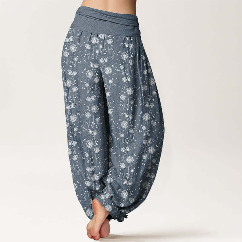 Dandelion Totem Pattern Women's Elastic Waist Harem Pants