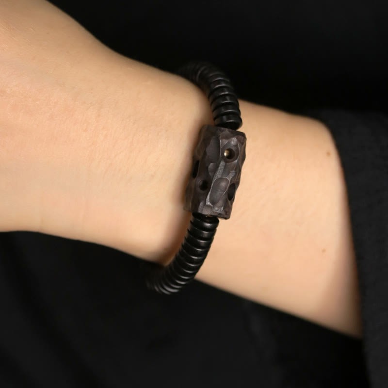 Ebony Wood Copper Brass Holey Balance Bracelet