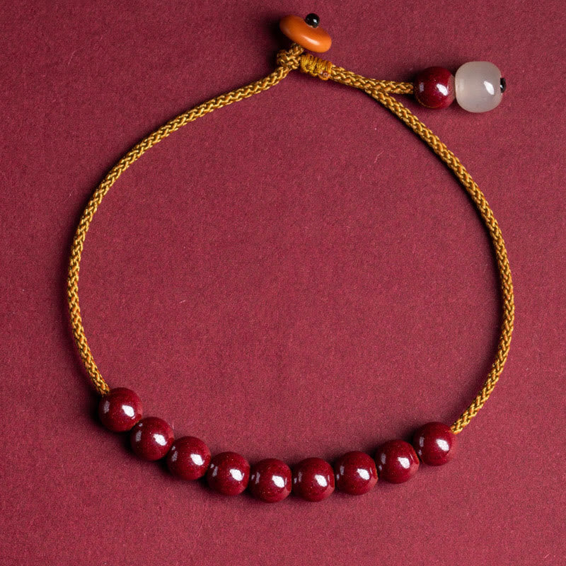 Natural Cinnabar Beaded Blessing Handmade Bracelet