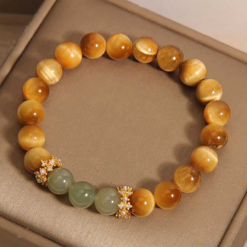 Tibetan Yak Bone Nine-Eye Dzi Bead Protection Bracelet