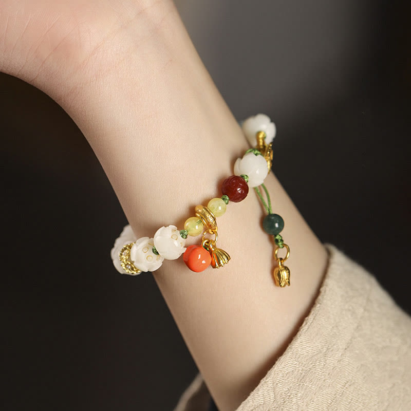 Natural Bodhi Seed Lotus Pumpkin Bead Peace Harmony Bracelet