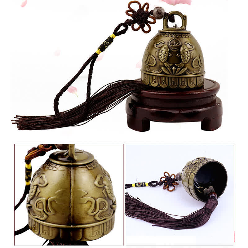 Feng Shui mystic zen Koi Fish Phoenix Wind Chime Bell Luck Wall Hanging Decoration