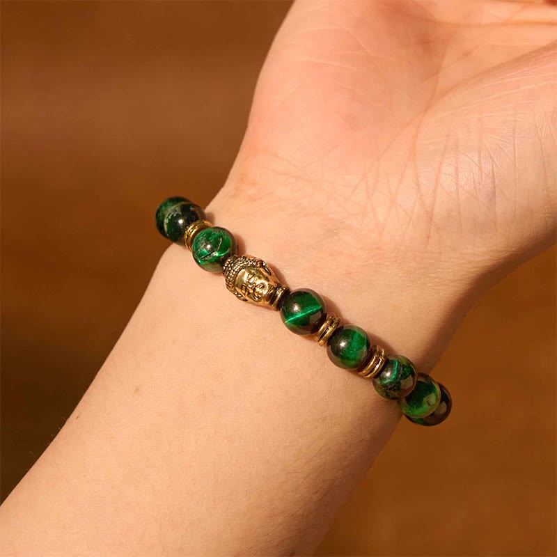 Blue Green Red Tiger Eye mystic zen Head Balance Bracelet