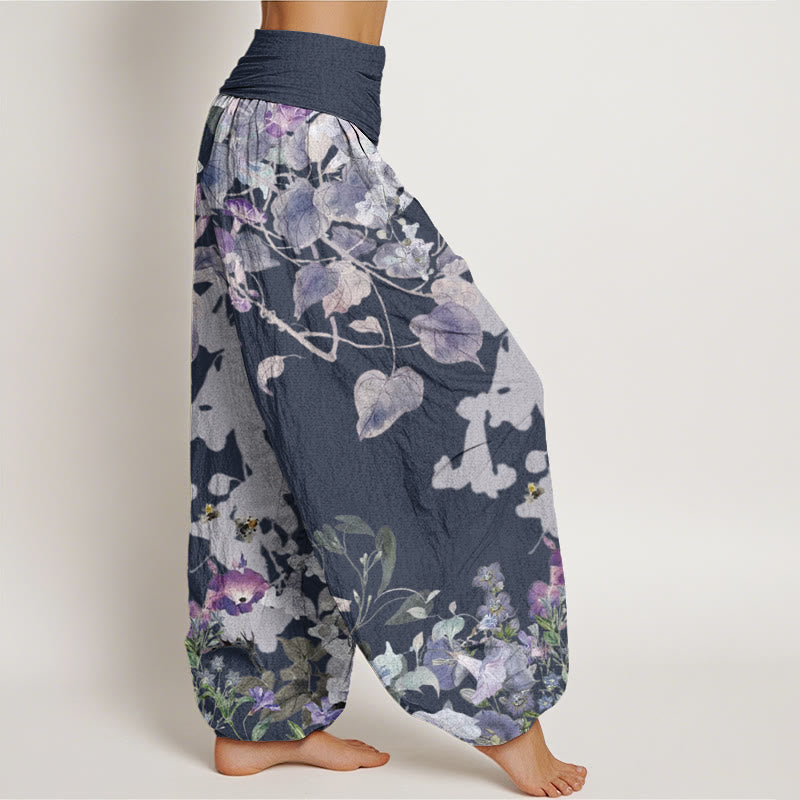 Morning Glory Totem Pattern Women's Elastic Waist Harem Pants