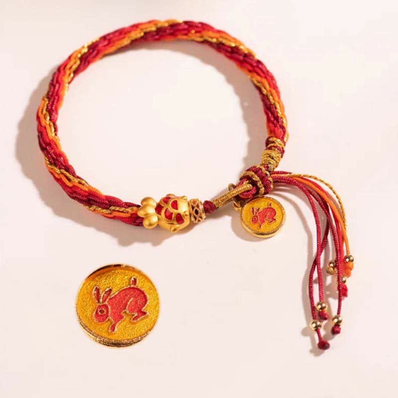 Chinese Zodiac Handmade Koi Fish String Protection Reincarnation Knot Braid Bracelet